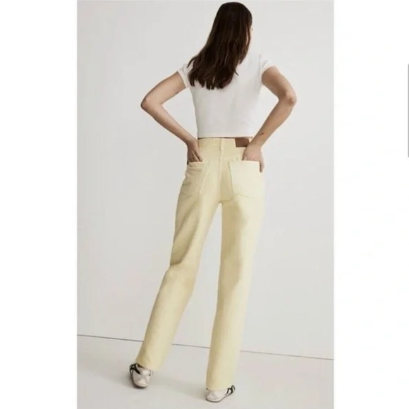 MADEWELL Baggy Straight Jeans in Pale Daffodil NWT Size 25 - Picture 3 of 16